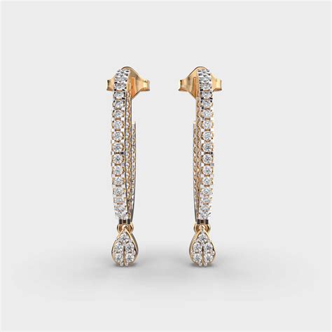 linear drop diamond earrings